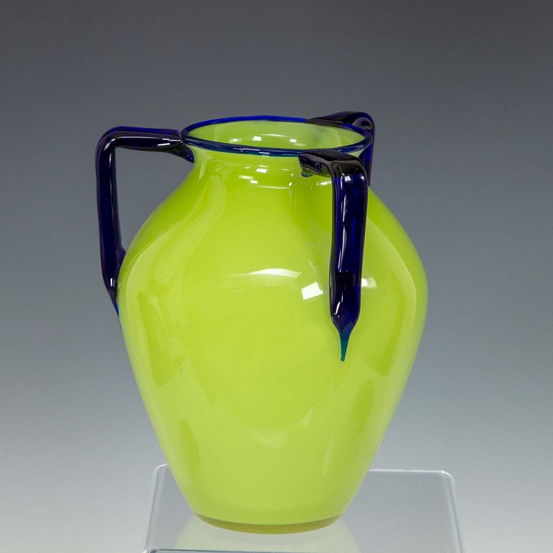 Czech Green Tango Vase - 6 1/4&quot;