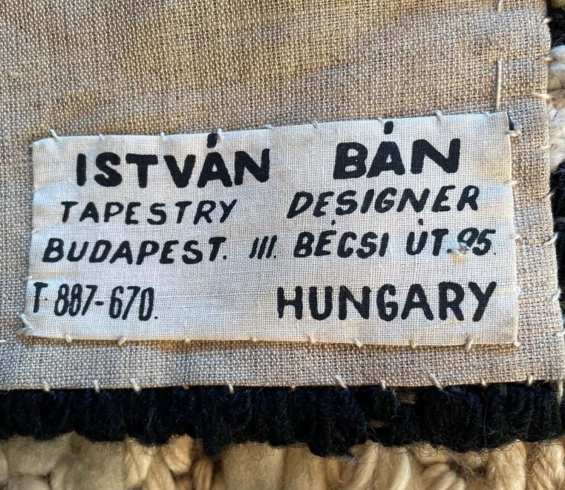 Istvan Ban Tapestry Mid 20th Century Hungary Modernist