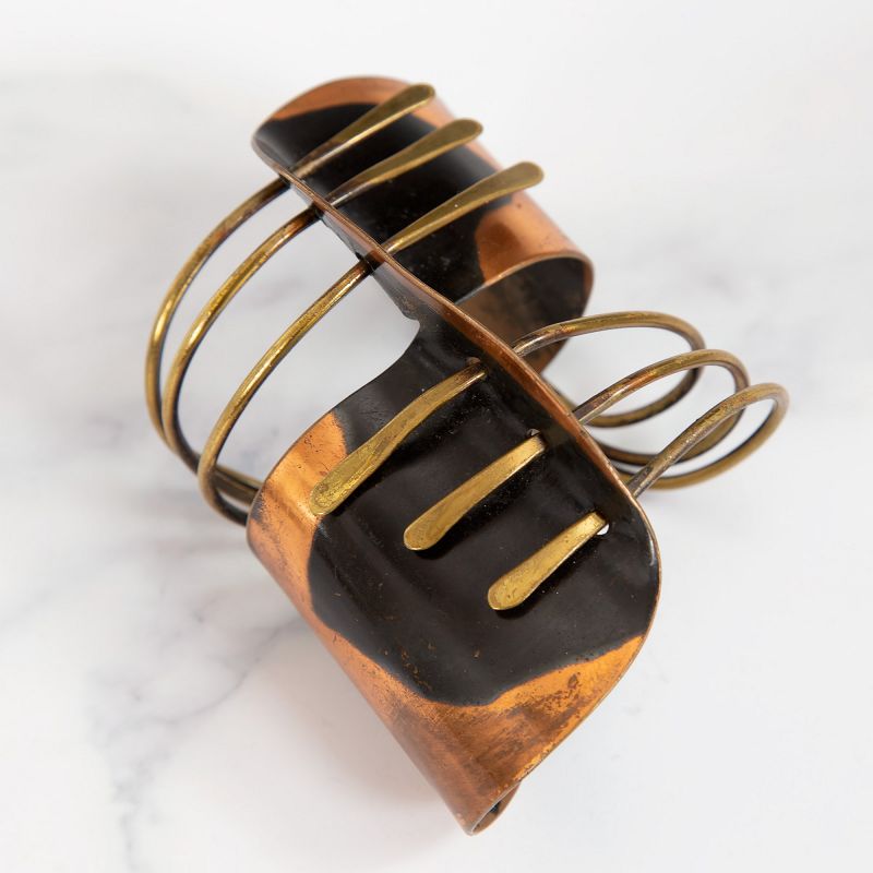 Art Smith &quot;Modern&quot; Cuff Bracelet 1950 Modernist Copper and Brass