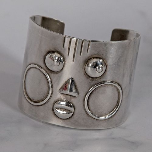 Rebajes Modernist sterling Silver Cuff Bracelet