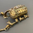 Brutalist / Surrealist Brass Insect Form Necklace 1970