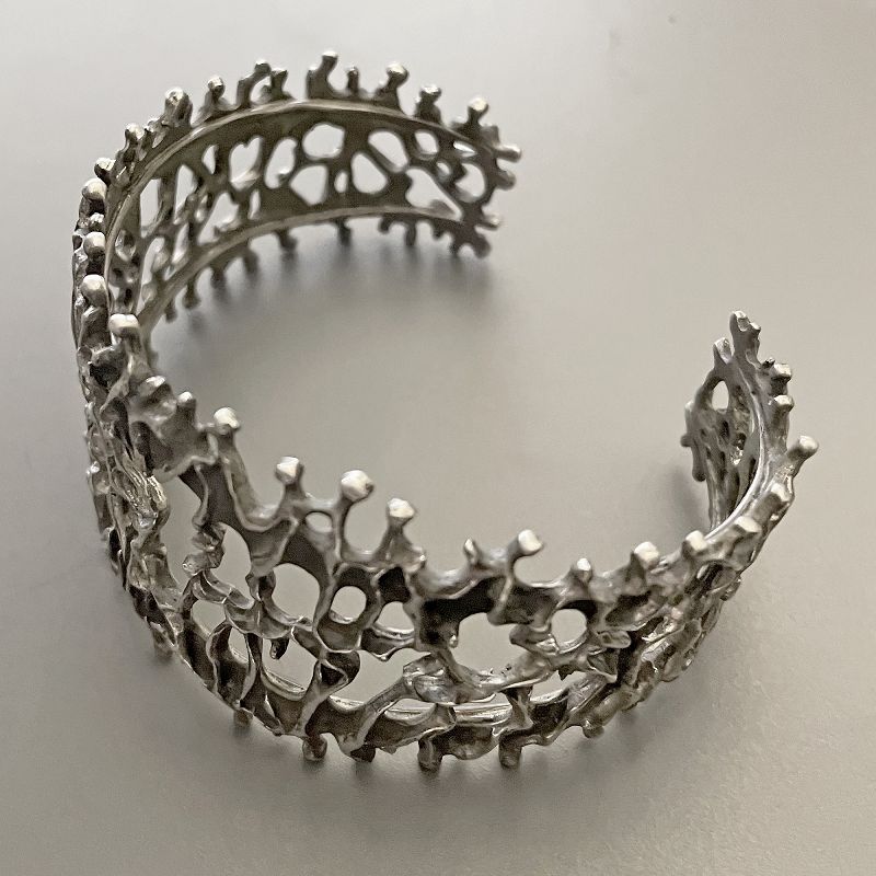 Israeli Brutalist - Modernist and Sculptural Sterling Bracelet MCM