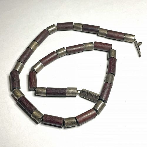 William Spratling Ebony and Sterling Necklace - Mexico
