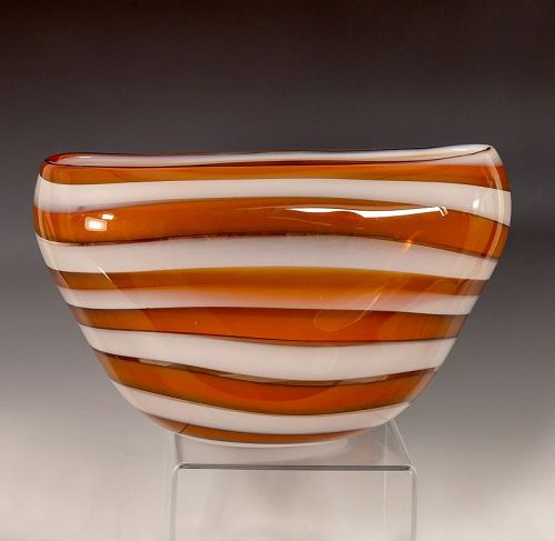 Floris Meydam for Leerdam Large Spiral Art Glass Vase Holland 1950s
