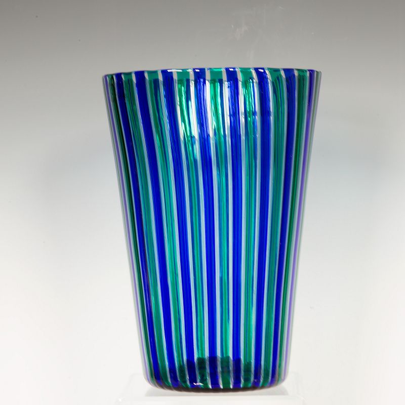Gio Ponti A Canne Vase Murano Art Glass