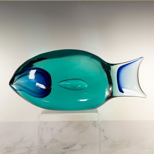 Fabio Tosi 12 1/2" Long Art Glass Fish - Murano Italy