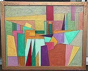 Joseph Meierhans Bucks County, Pa.- Modernist Oil/Board