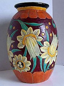 Boch Freres Art Deco Vase - Belgium Keramis