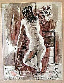 Byron Browne - Modernist Abstract Nude