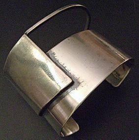 Frank Miraglia Modernist Sterling Deco Bracelet  Cuff