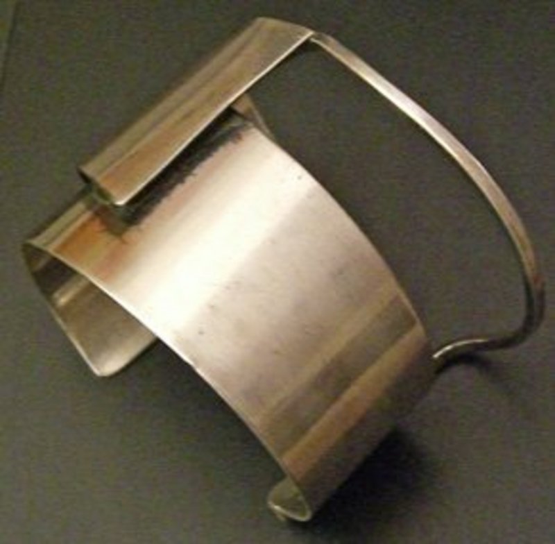 Frank Miraglia Modernist Sterling Deco Bracelet  Cuff