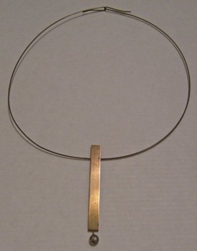 Betty Cooke Modernist Brass &amp; Silver Early Necklace