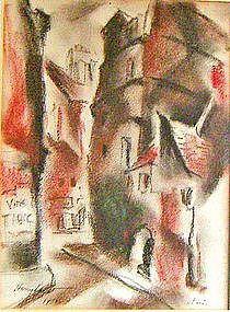 Harry Levit Modernist Parisian Street Scene PAFA -1933