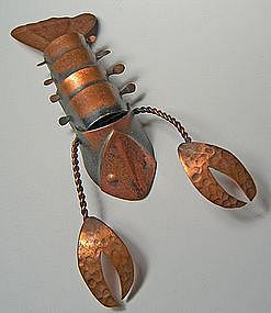 Rebajes Modernist Handcrafted Lobster Brooch
