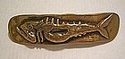 Carl Tasha Modernist Bronze Vintage Fish Belt Buckle