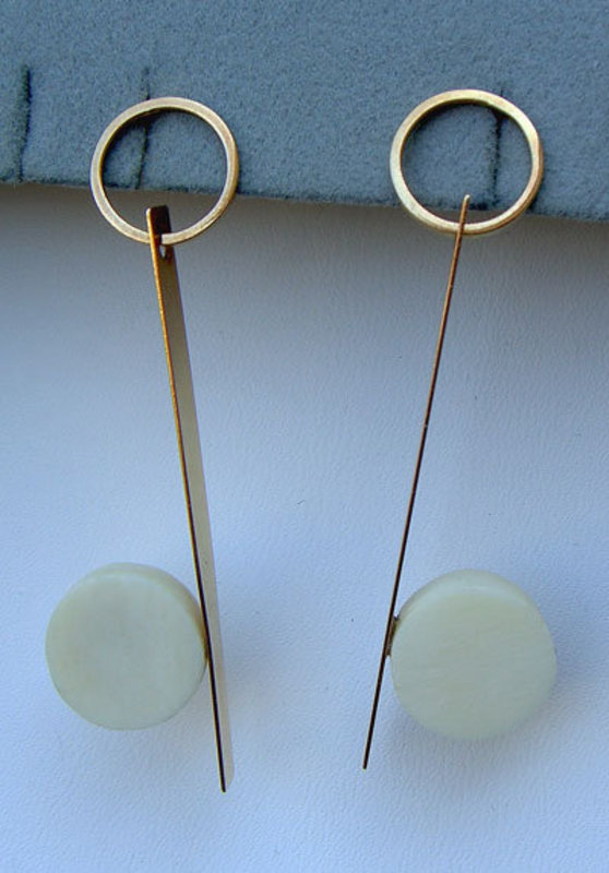 Betty Cooke Modernist 14k Gold Earrings