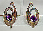 Miguel Melendez Taxco Sterling/Amethyst Earrings