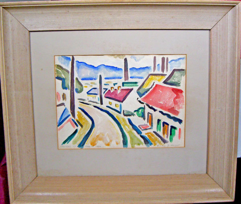 Victor David Hecht Early Modernist Watercolor