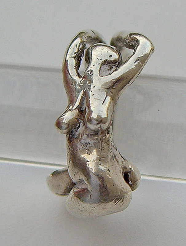 Carl Tasha Sterling Silver Ring - Female Nude