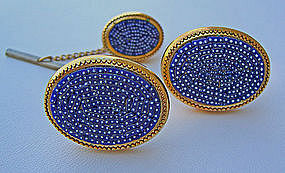 Art Deco Period Modernist Mosaic Cuff Links & Tie Tack