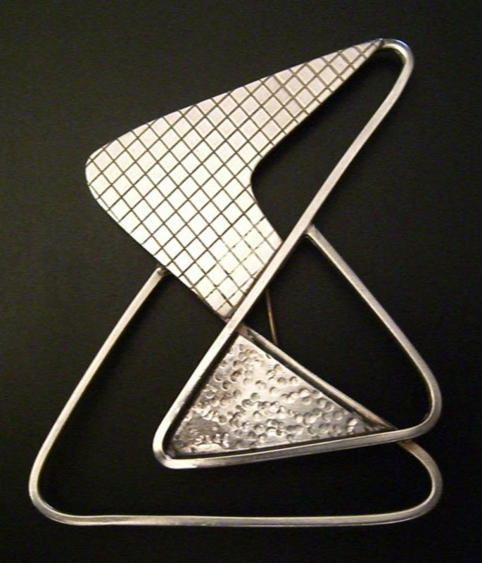 Frank Miraglia Modernist Sterling Geometric Brooch