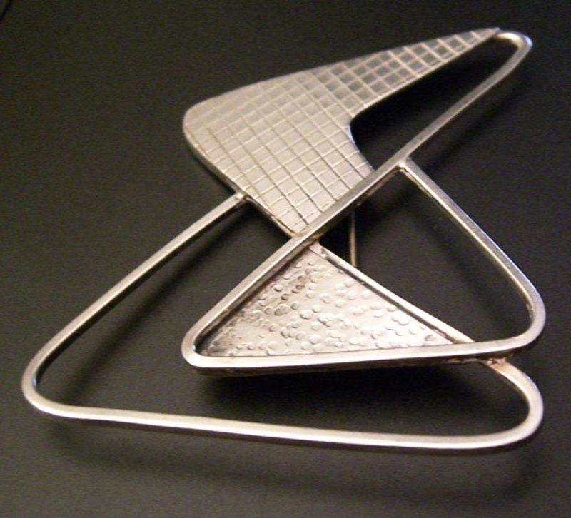 Frank Miraglia Modernist Sterling Geometric Brooch