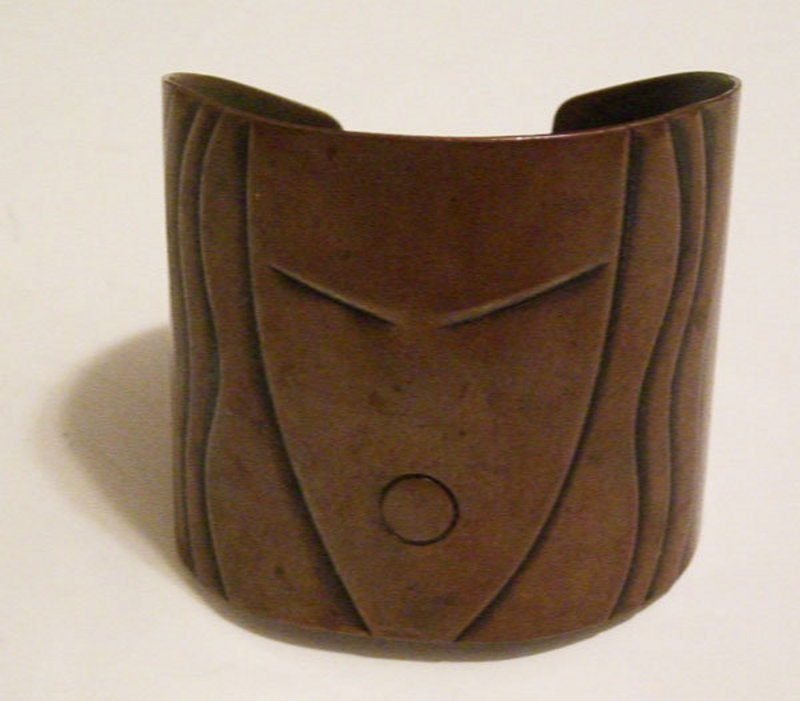 Rebajes Modernist Copper Deco Lady Face Cuff