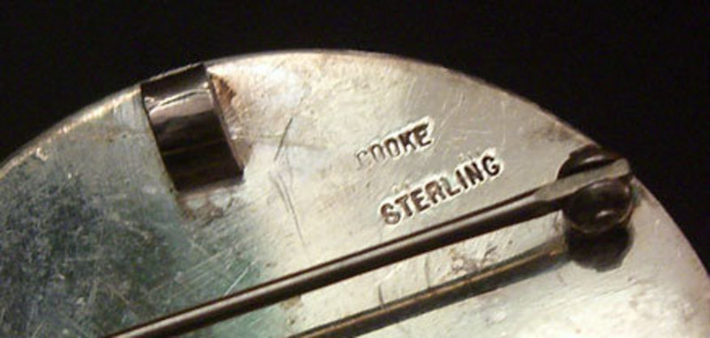 Betty Cooke Modernist Sterling Disc Brooch Pendant