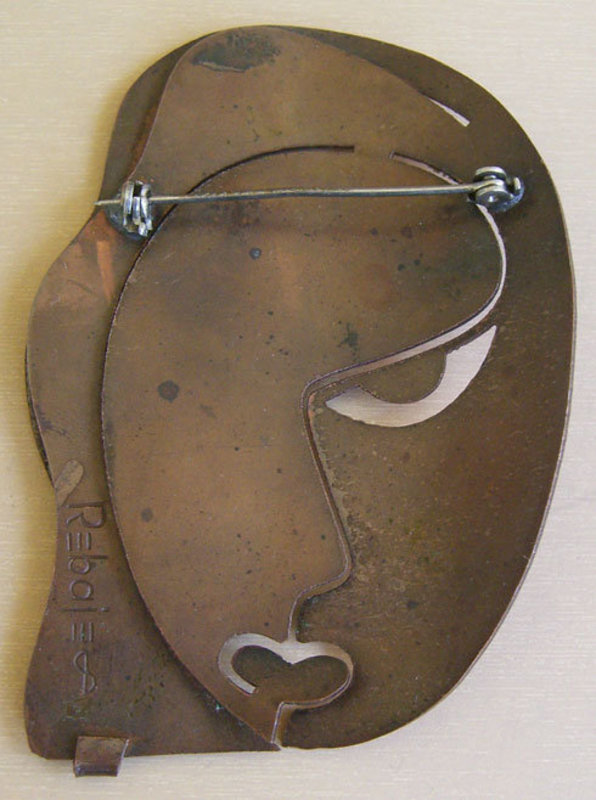 Rebajes Modernist Jewelry Copper Veronica Lake Brooch
