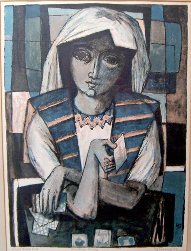 Benton Spruance &quot;Fortune Teller&quot; WPA Deco Litho