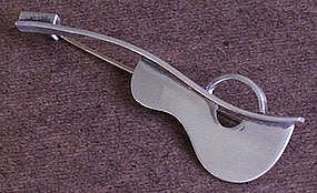 Henry Steig Modernist Sterling Abstract Guitar Pin