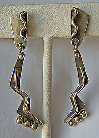 Ed Wiener Modernist Sterling Silver Earrings