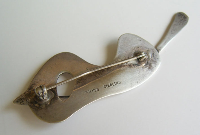 Ed Wiener Modernist Sterling Vintage Guitar Brooch