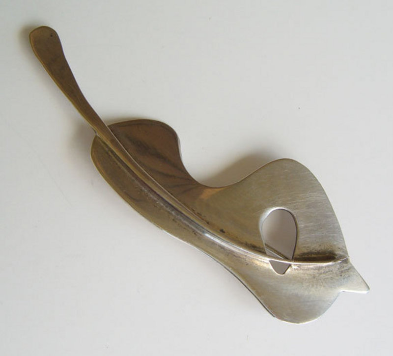 Ed Wiener Modernist Sterling Vintage Guitar Brooch