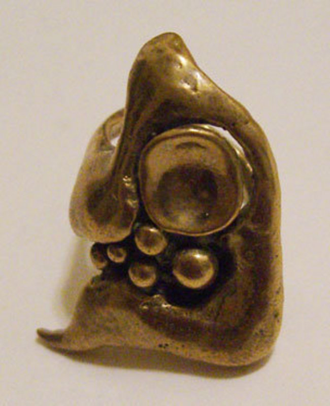 Carl Tasha Modernist Bronze Vintage Abstract Ring