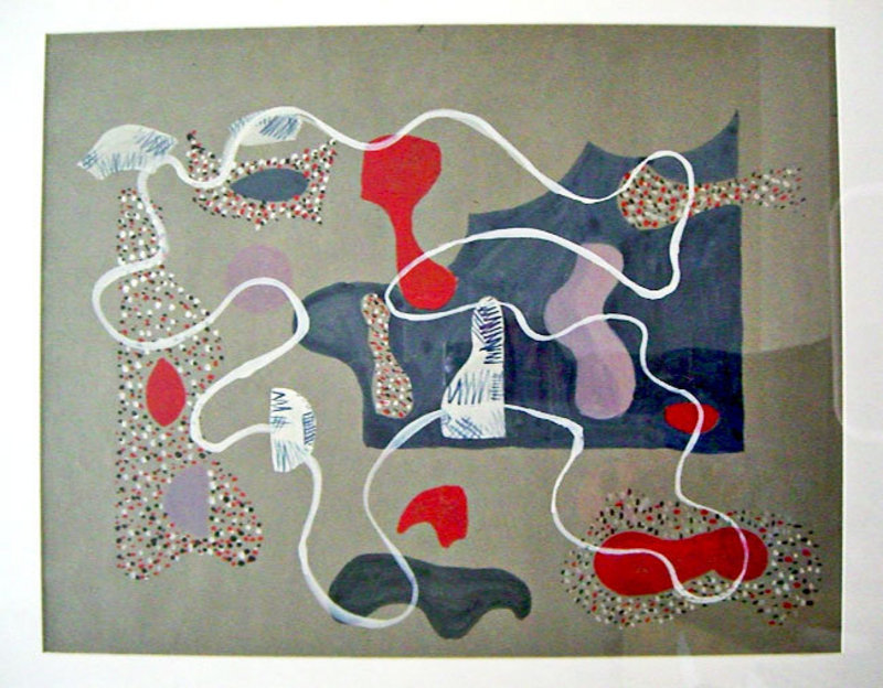 Eve Peri Modernist Abstract Gouache