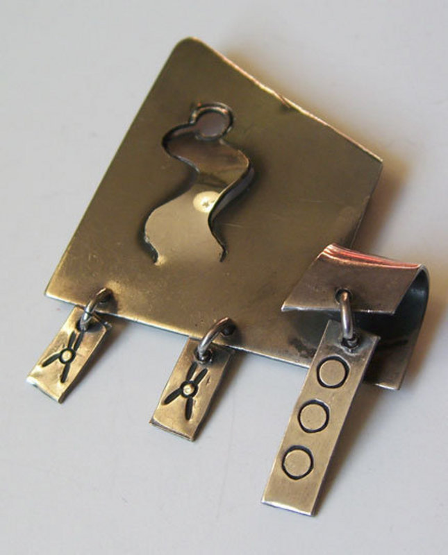 Sam Kramer American Modernist Sterling Kinetic Pin