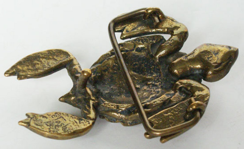 Carl Tasha Modernist Bronze Turtle Belt Buckle