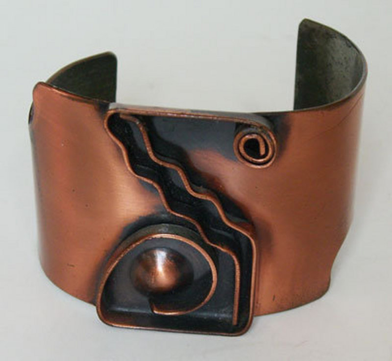 Rebajes Modernist Copper Geometric Deco Bracelet