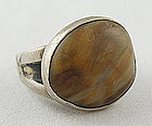 Vintage C. L. Smith Modernist Sterling & Shell Ring