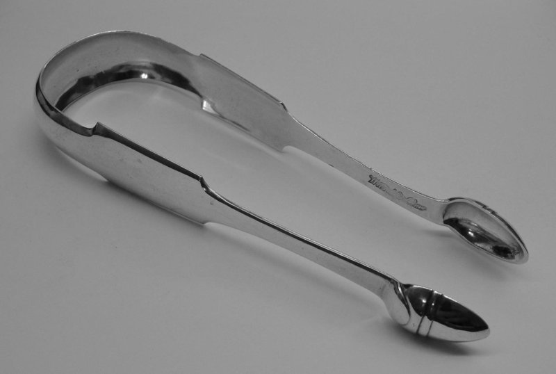 Lovely Pair of Philadelphia Coin Silver Sugar Tongs, Ward &amp; Cox c.1811