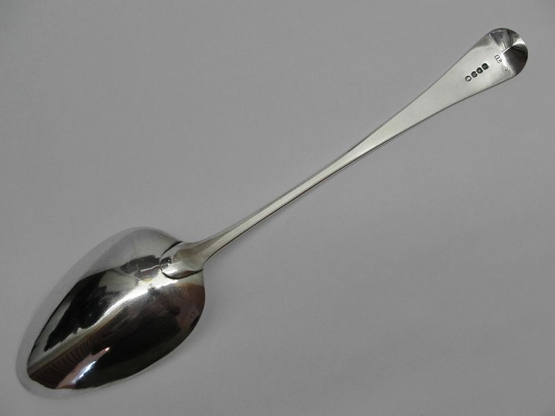 George III English Sterling Stuffing Spoon by John Lias