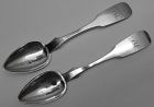 Scarce Pair of Pottsville, PA Coin Silver Spoons by Robert C. Green