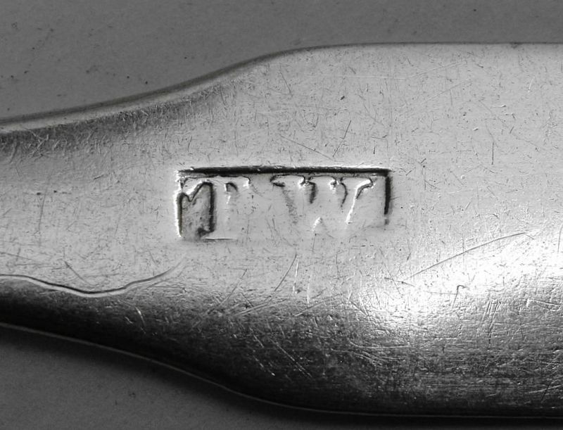 Philadelphia Coin Silver Teaspoon by Thomas Whartenby - Initials Mark