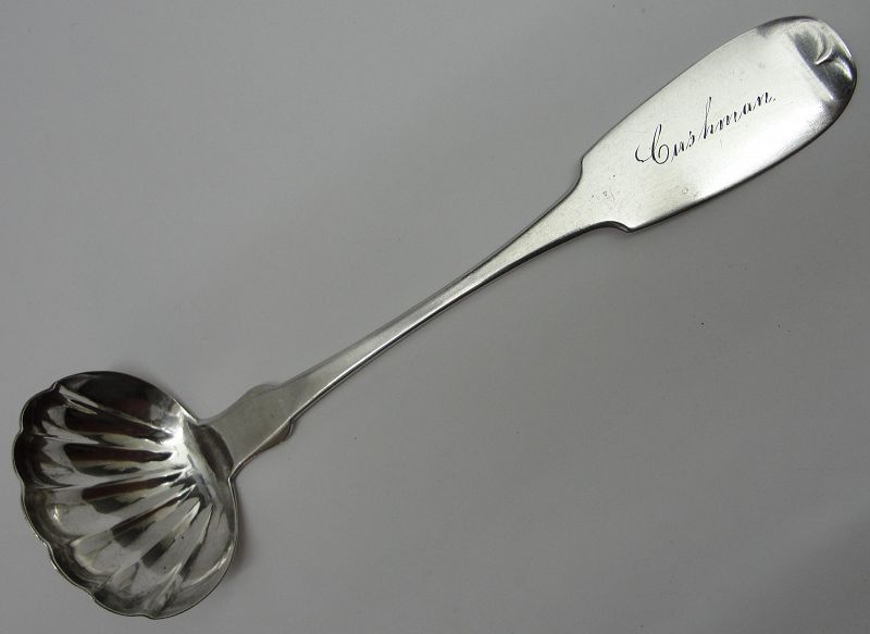 Nice Coin Silver Cream Ladle by Newell Matson, With Fluted Bowl