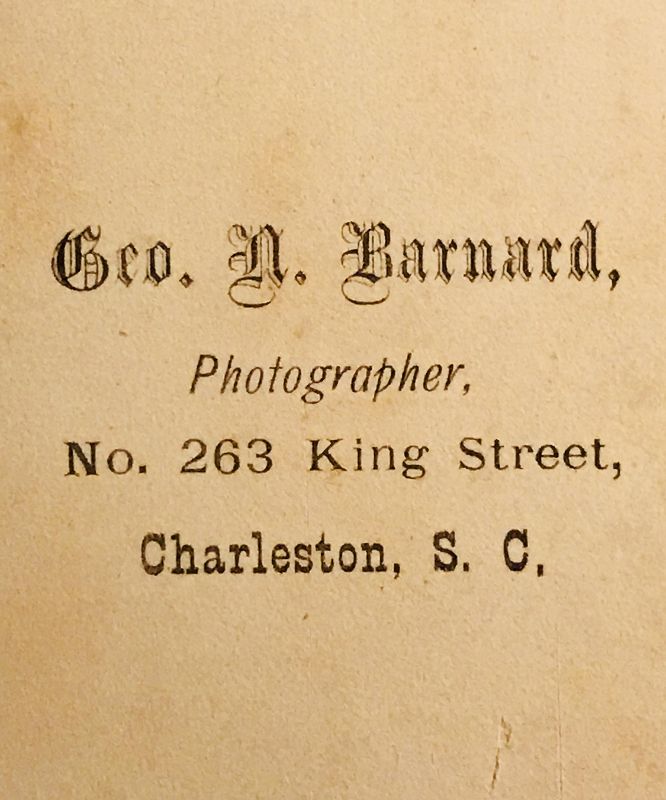 Rare Charleston, SC CDV by George N. Barnard, Civil War Photographer