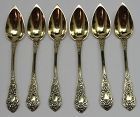 Set of Six French Silver-Gilt Tea or Coffee Spoons by François Josan