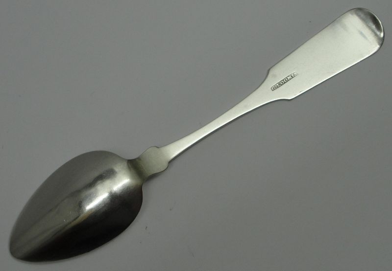 Good Coin Silver Teaspoon by Guy Loomis of Sheffield, MA and Erie, PA