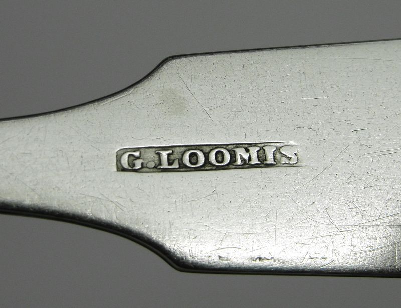 Good Coin Silver Teaspoon by Guy Loomis of Sheffield, MA and Erie, PA