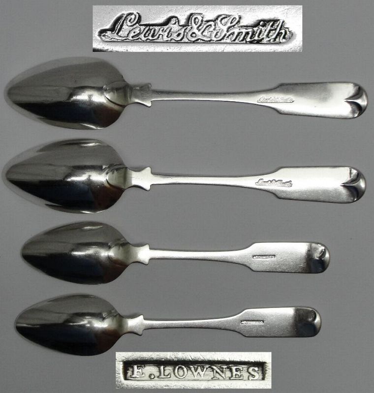 Superb Group of Coin Silver Spoons by Lewis &amp; Smith and Edward Lownes